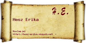 Hesz Erika névjegykártya